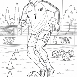 Desenho de Cristiano Ronaldo para colorir e imprimir: número 12