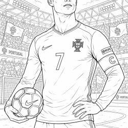 Desenho de Cristiano Ronaldo para colorir e imprimir: número 13