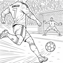 Desenho de Cristiano Ronaldo para colorir e imprimir: número 14
