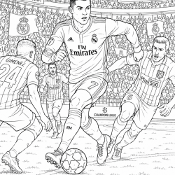 Desenho de Cristiano Ronaldo para colorir e imprimir: número 15