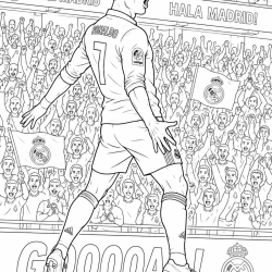 Desenho de Cristiano Ronaldo para colorir e imprimir: número 16