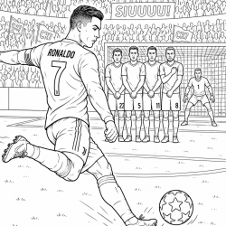 Desenho de Cristiano Ronaldo para colorir e imprimir: número 17