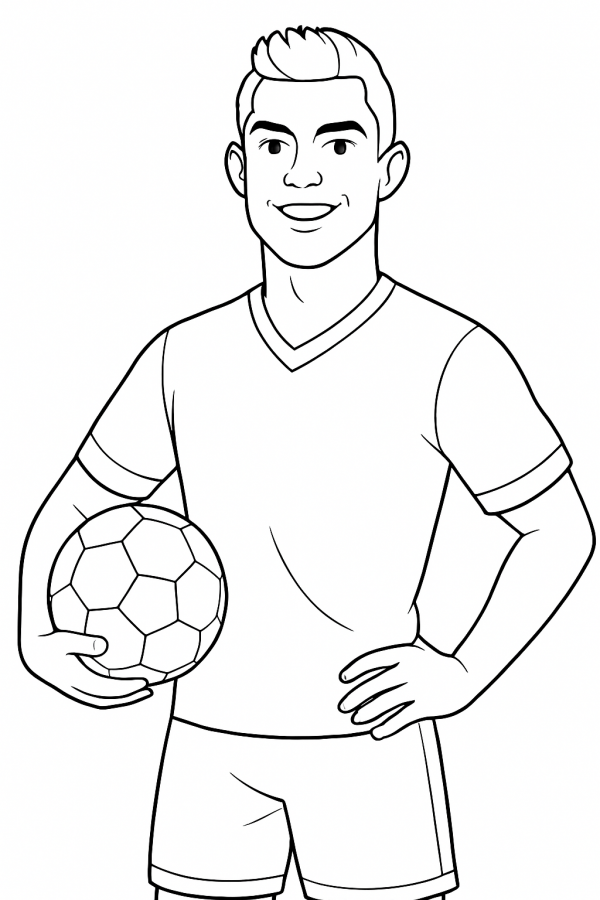 Desenho de Cristiano Ronaldo para colorir e imprimir: número 19
