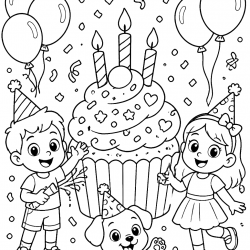 Desenho de Cupcake para colorir e imprimir: número 2