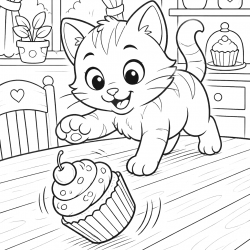 Desenho de Cupcake para colorir e imprimir: número 11