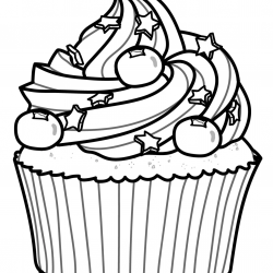 Desenho de Cupcake para colorir e imprimir: número 12
