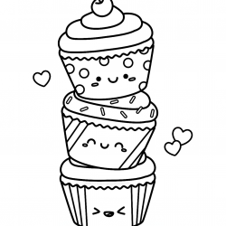 Desenho de Cupcake para colorir e imprimir: número 14