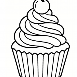 Desenho de Cupcake para colorir e imprimir: número 15