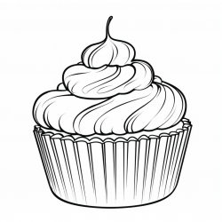 Desenho de Cupcake para colorir e imprimir: número 16