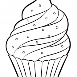 Desenho de Cupcake para colorir e imprimir: número 17