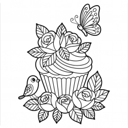 Desenho de Cupcake para colorir e imprimir: número 20