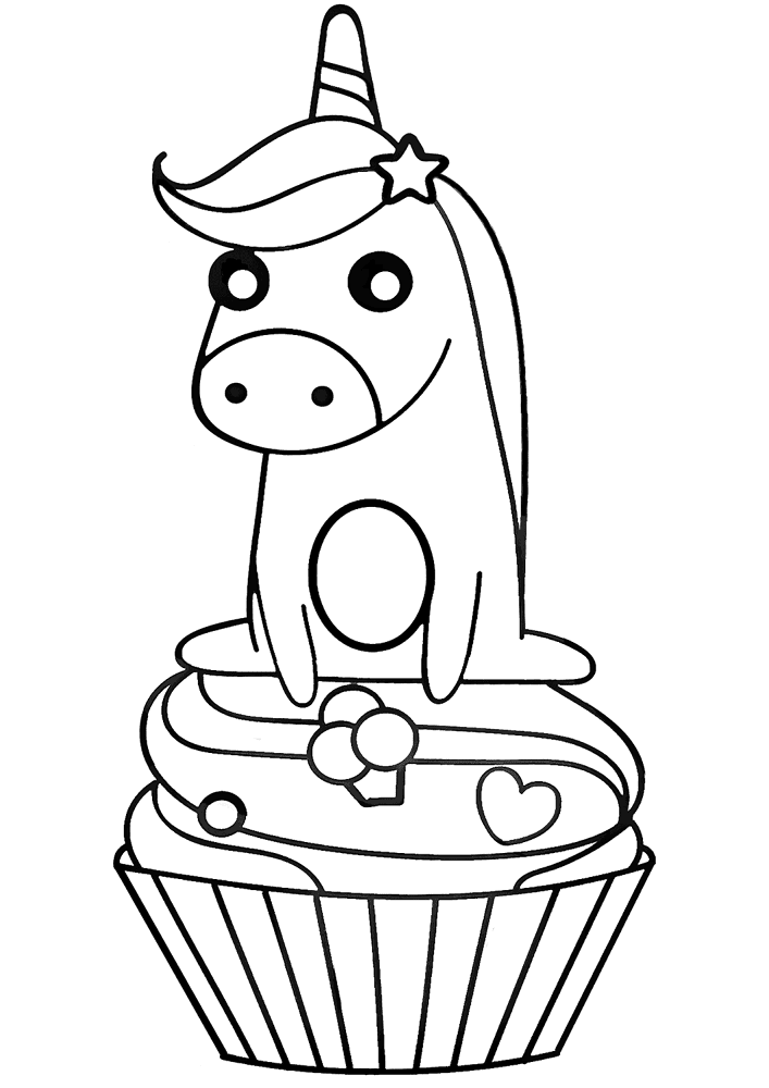 Desenho de Cupcake para colorir e imprimir: número 23