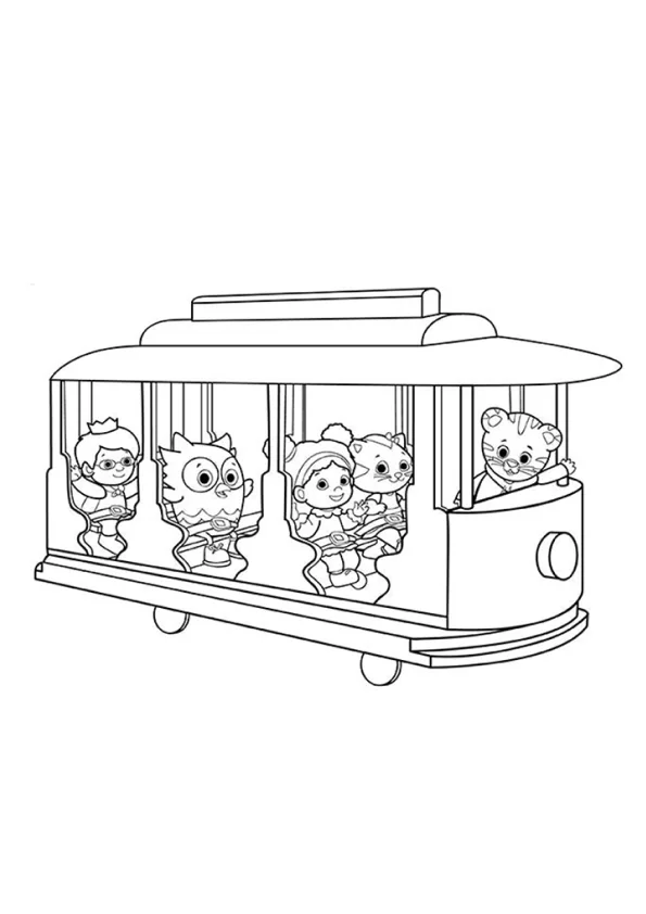 Desenho de Daniel Tigre para colorir e imprimir: número 1
