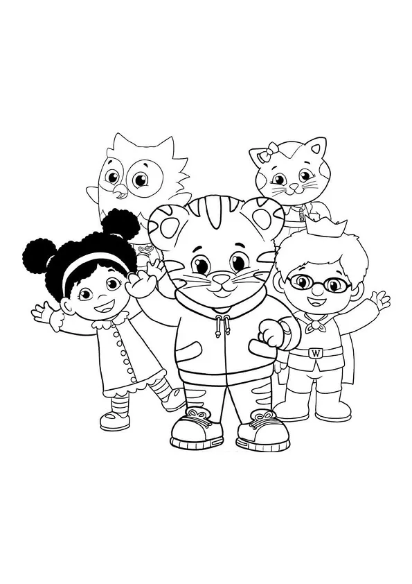 Desenho de Daniel Tigre para colorir e imprimir: número 2