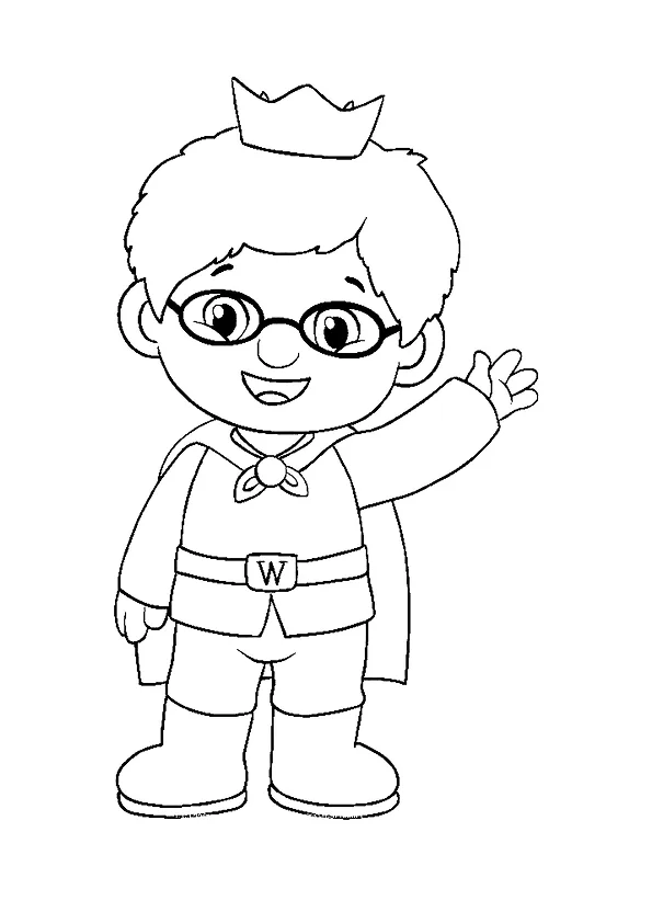 Desenho de Daniel Tigre para colorir e imprimir: número 4