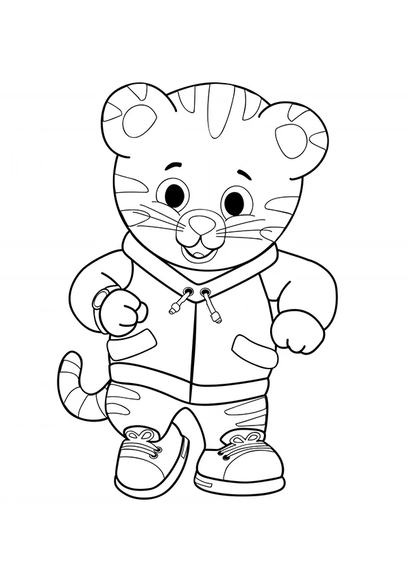 Desenho de Daniel Tigre para colorir e imprimir: número 5