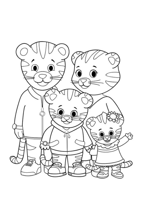 Desenho de Daniel Tigre para colorir e imprimir: número 6