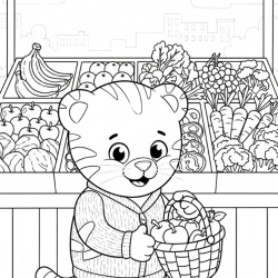 Desenho de Daniel Tigre para colorir e imprimir: número 8