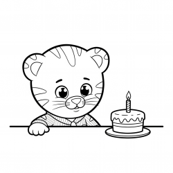 Desenho de Daniel Tigre para colorir e imprimir: número 10
