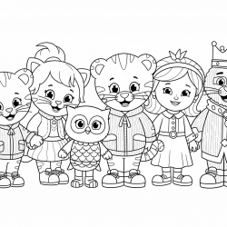 Desenho de Daniel Tigre para colorir e imprimir: número 12