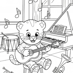 Desenho de Daniel Tigre para colorir e imprimir: número 13