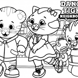 Desenho de Daniel Tigre para colorir e imprimir: número 14