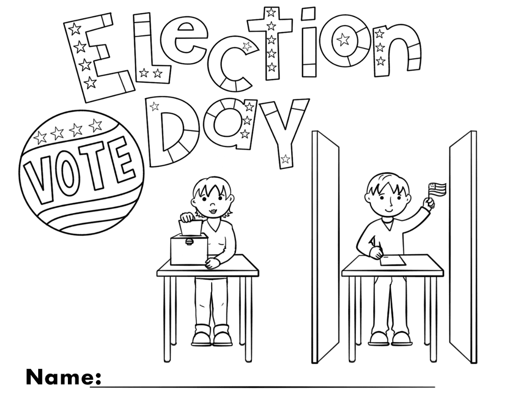 Desenho de Data Das Eleições para colorir e imprimir: número 3