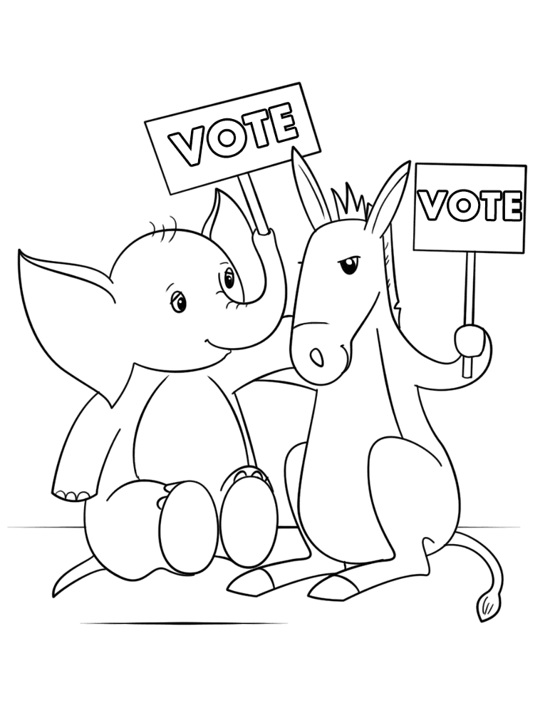 Desenho de Data Das Eleições para colorir e imprimir: número 4