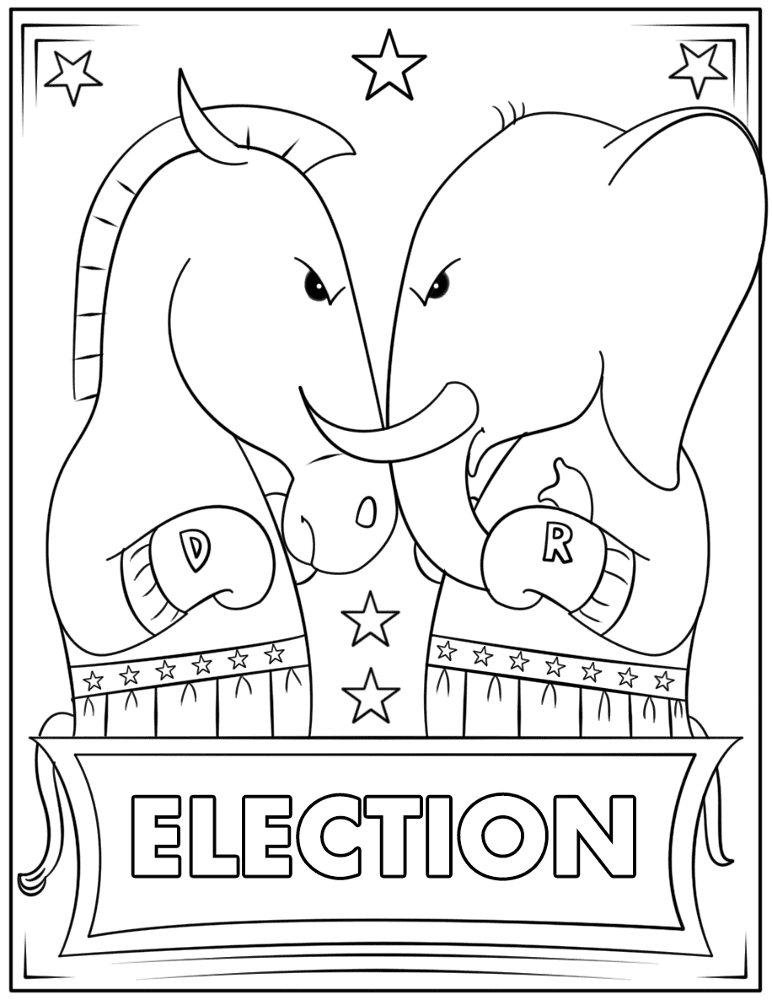 Desenho de Data Das Eleições para colorir e imprimir: número 5
