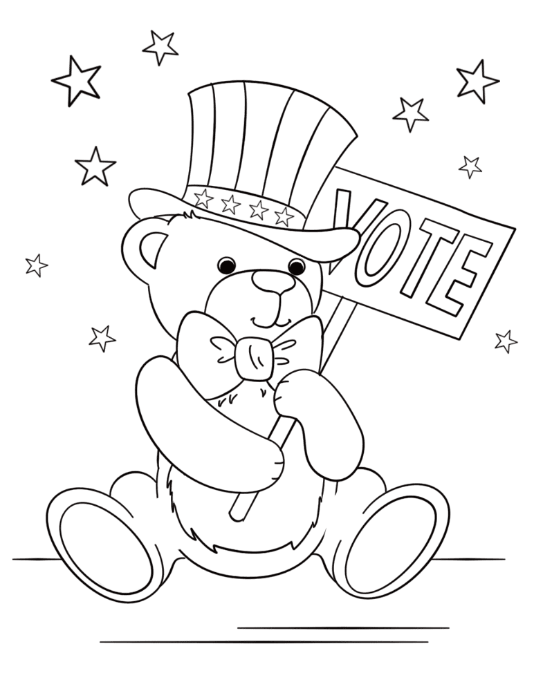 Desenho de Data Das Eleições para colorir e imprimir: número 10