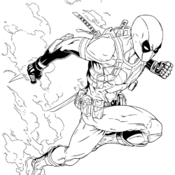 Desenho de Deadpool para colorir e imprimir: número 2
