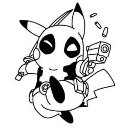 Desenho de Deadpool para colorir e imprimir: número 4