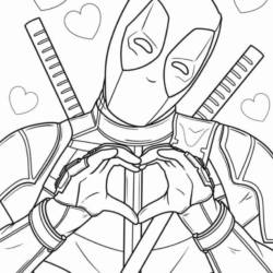 Desenho de Deadpool para colorir e imprimir: número 5