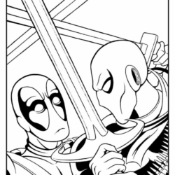 Desenho de Deadpool para colorir e imprimir: número 6