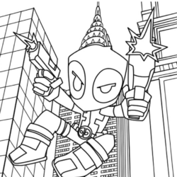 Desenho de Deadpool para colorir e imprimir: número 7