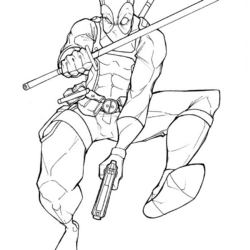 Desenho de Deadpool para colorir e imprimir: número 8