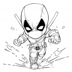 Desenho de Deadpool para colorir e imprimir: número 9