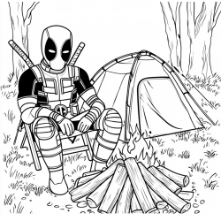 Desenho de Deadpool para colorir e imprimir: número 11