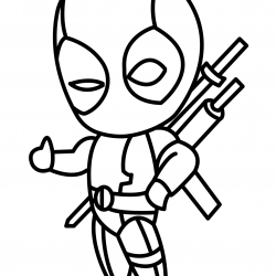 Desenho de Deadpool para colorir e imprimir: número 12