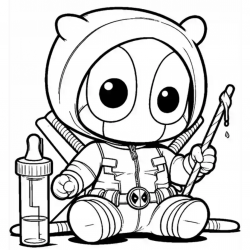 Desenho de Deadpool para colorir e imprimir: número 13
