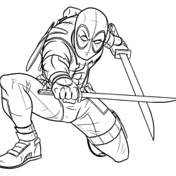 Desenho de Deadpool para colorir e imprimir: número 16