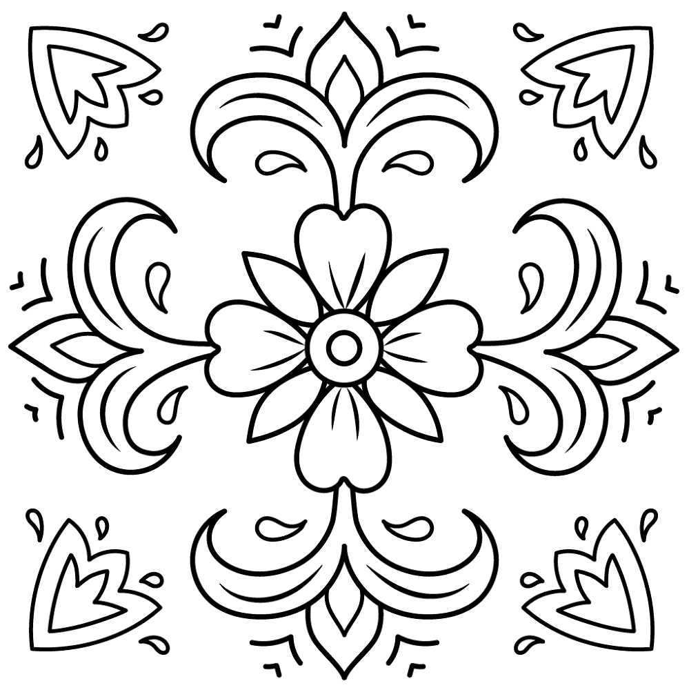 Desenho de Decorativo para colorir e imprimir: número 24