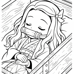Desenho de Demon Slayer para colorir e imprimir: número 1