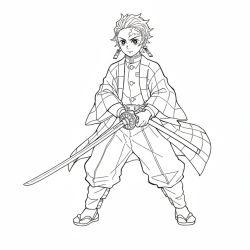 Desenho de Demon Slayer para colorir e imprimir: número 4