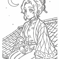 Desenho de Demon Slayer para colorir e imprimir: número 8