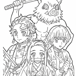 Desenho de Demon Slayer para colorir e imprimir: número 10