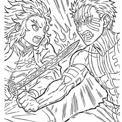 Desenho de Demon Slayer para colorir e imprimir: número 15
