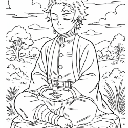 Desenho de Demon Slayer para colorir e imprimir: número 16