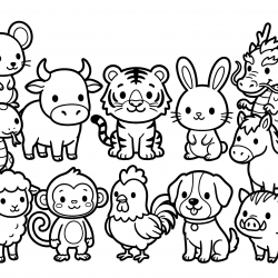 Desenho de Desenhos Fofos para colorir e imprimir: número 4