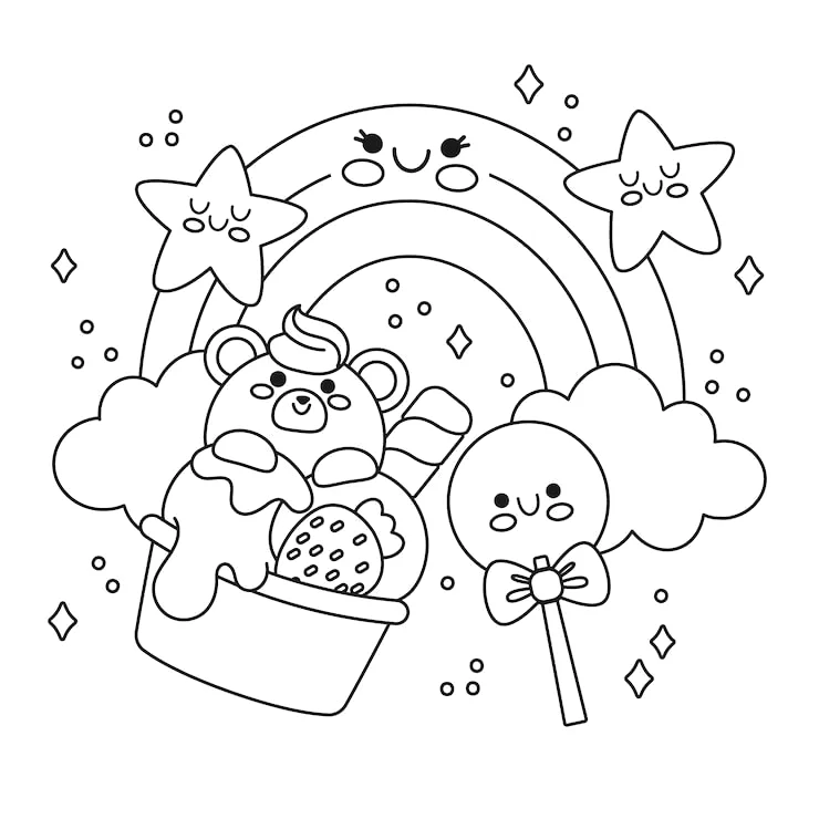 Desenho de Desenhos Fofos para colorir e imprimir: número 18